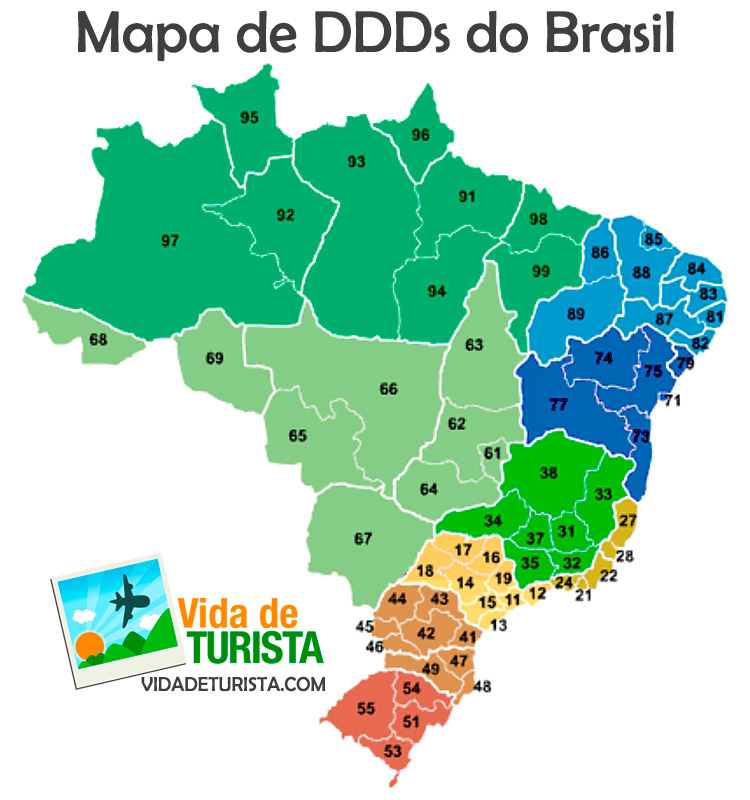 Mapa de DDD do Brasil - Confira qual a região de cada DDD
